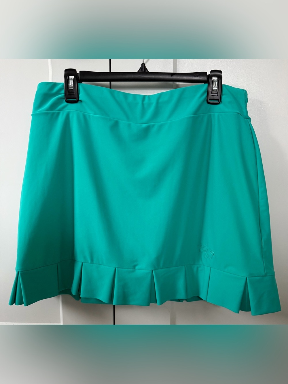 EUC Tzu Tzu Samba Teal Box Pleat Ruffle Hem Women's Skort, XL
